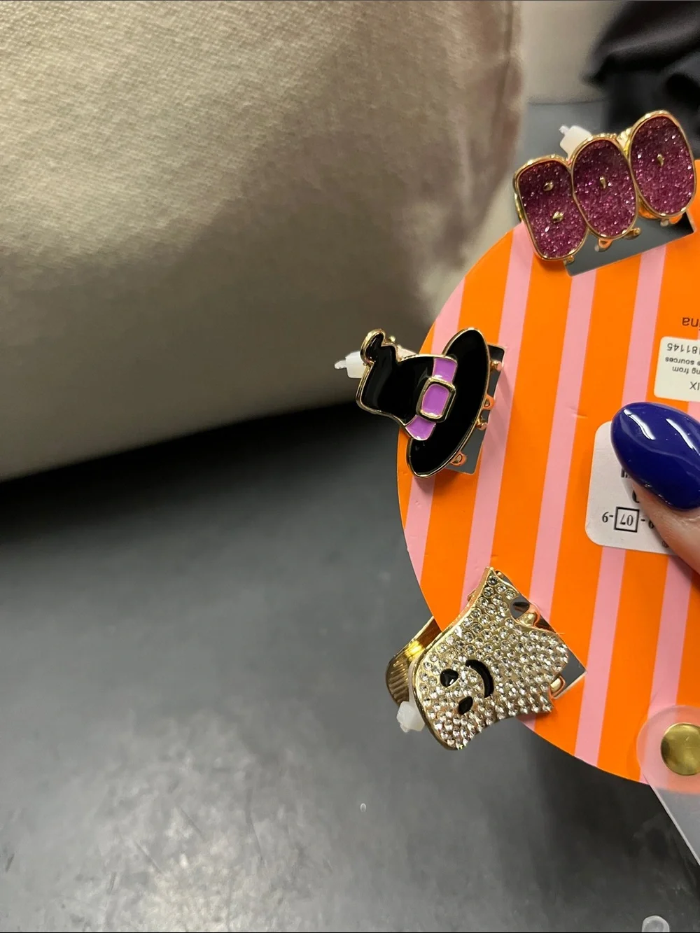 New Piper K  Halloween Enamel Hair clip Set - Orange, Black, Purple, Yellow
